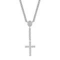 Moissanite Micro Clustered Rosary Chain in Sterling Silver