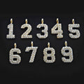 Solid Gold Number Pendants in Yellow Gold-VS Diamonds