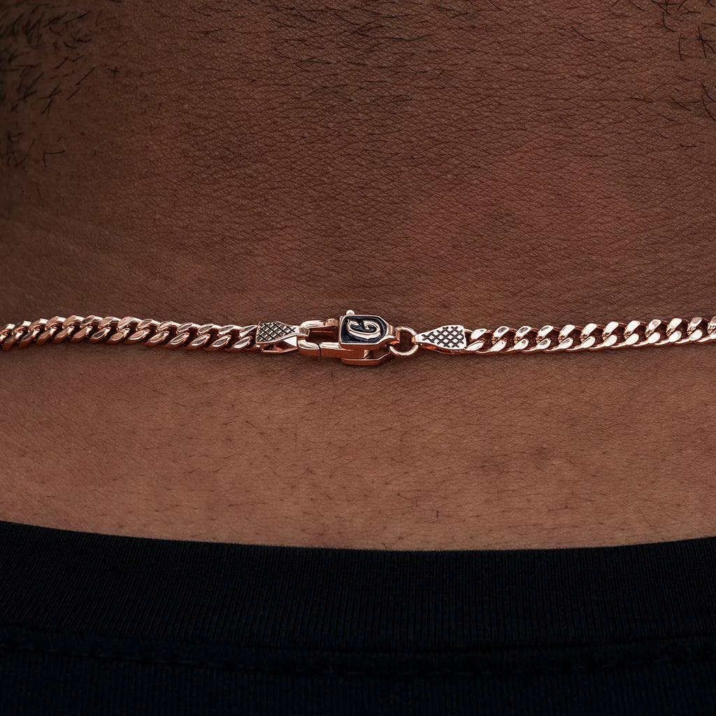 Micro Cuban Chain in Rose Gold- 3mm