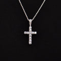Micro Diamond Cross Pendant + 2MM Rope Chain Bundle in White Gold