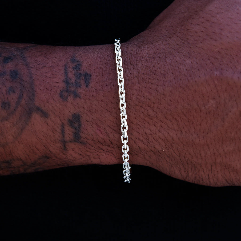 3.6MM Open Box Bracelet in White Gold