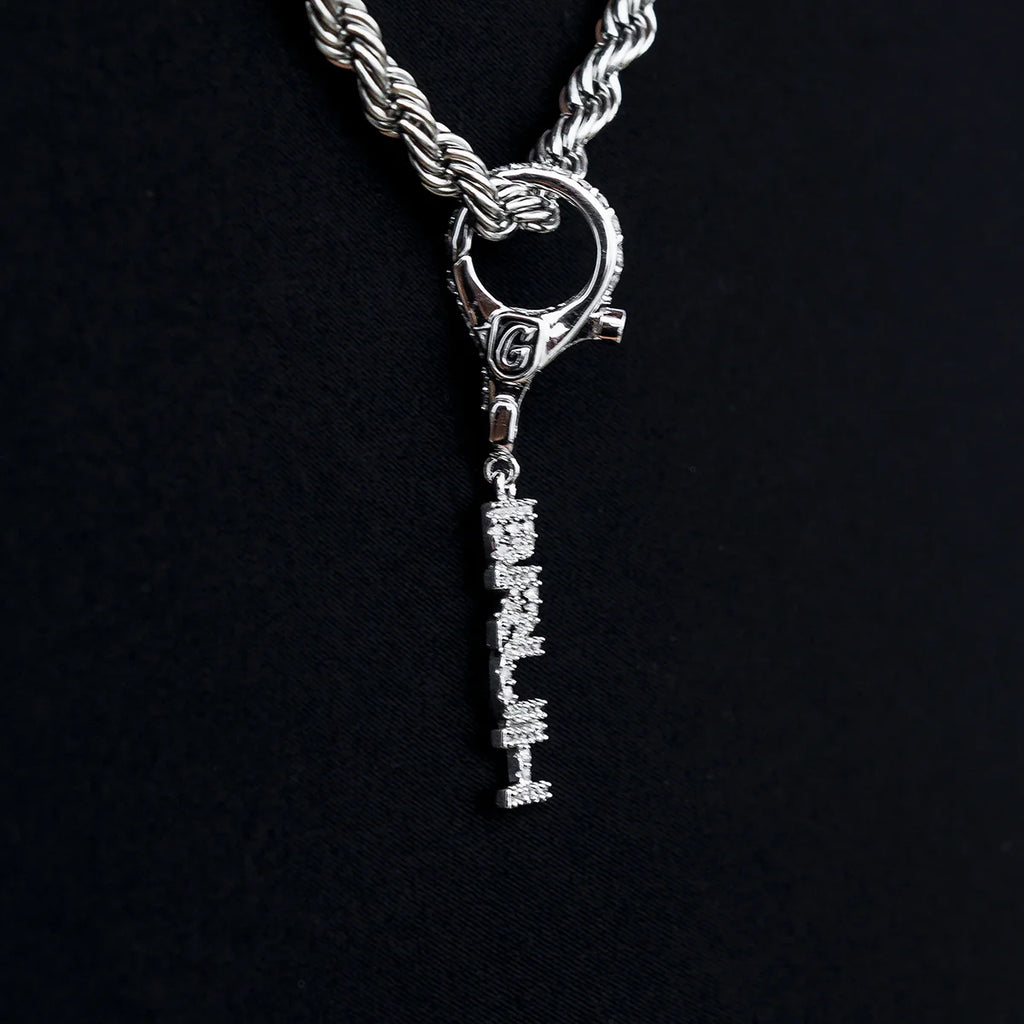 "Bruh" Clip On Pendant in White Gold