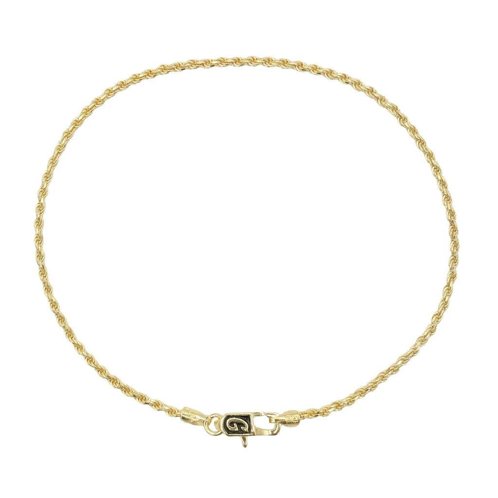 Rope Chain Bracelet in Yellow Gold Vermeil - 2mm