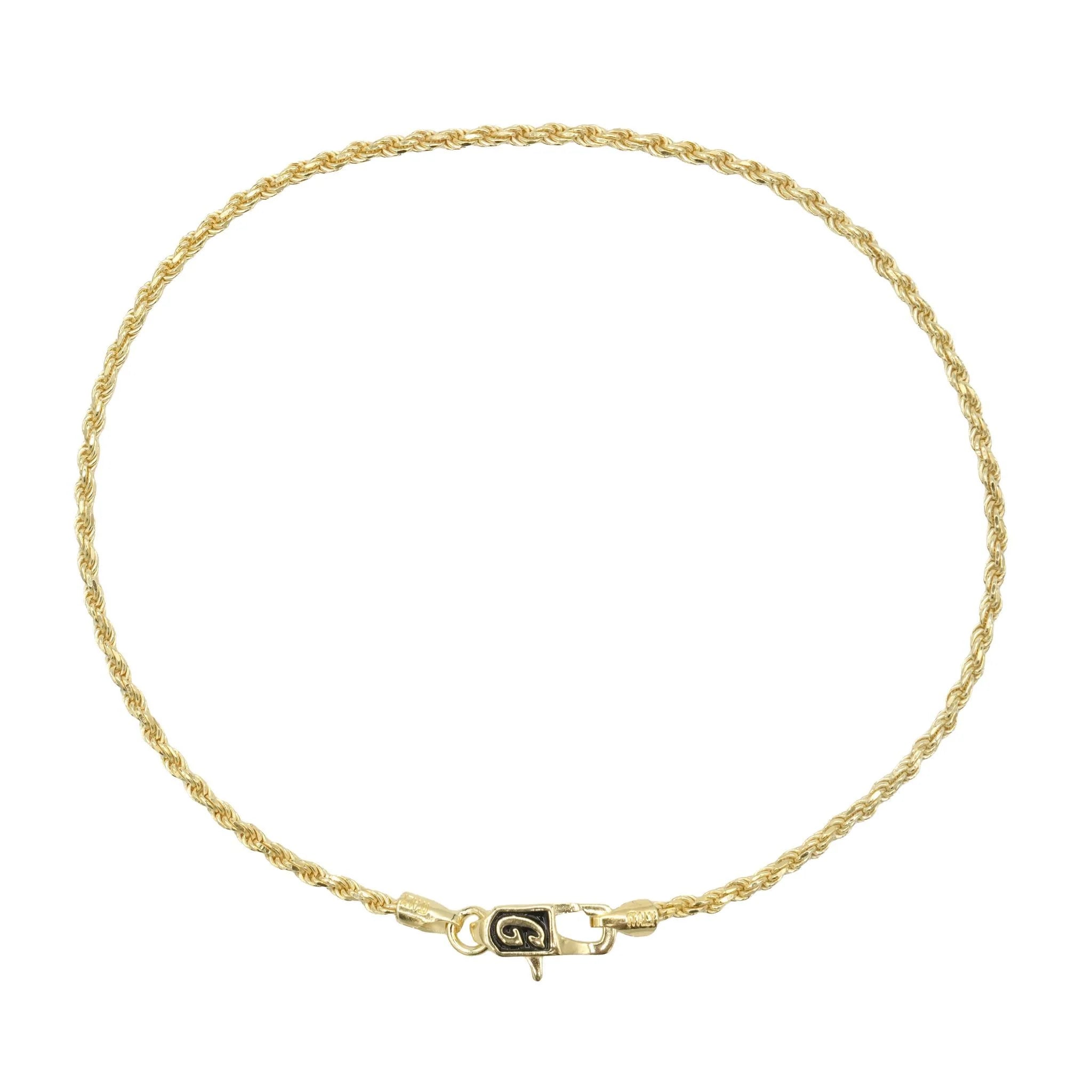 Rope Chain Bracelet in Yellow Gold Vermeil - 2mm