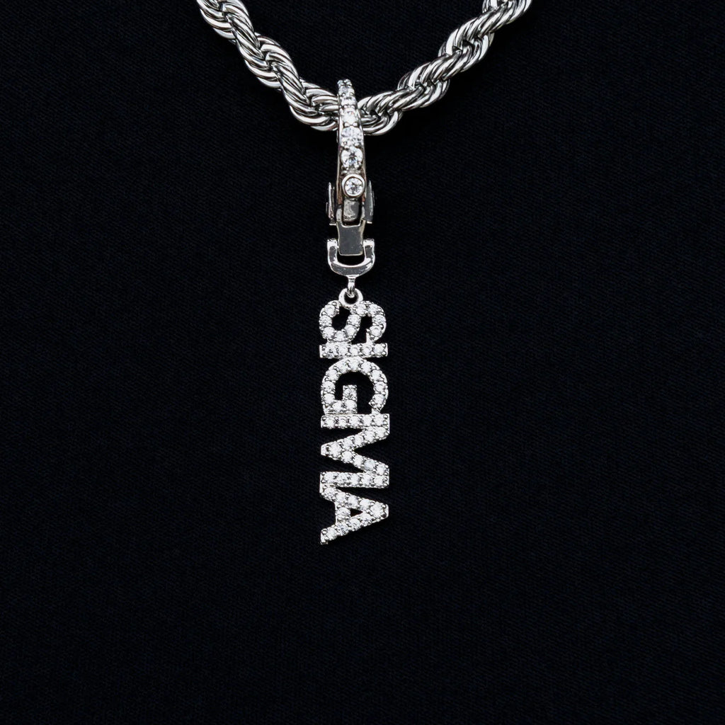 "Sigma" Clip On Pendant in White Gold