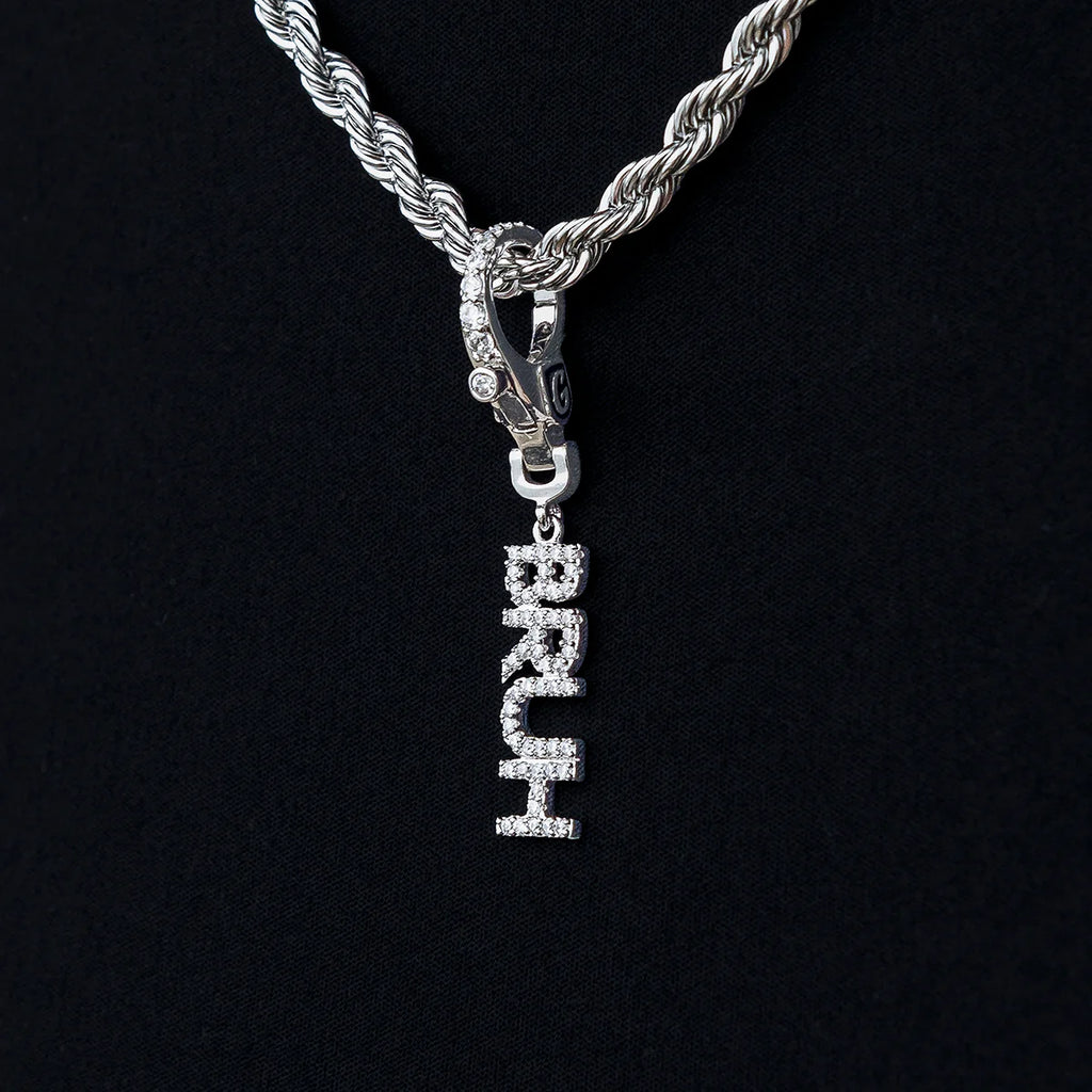 "Bruh" Clip On Pendant in White Gold
