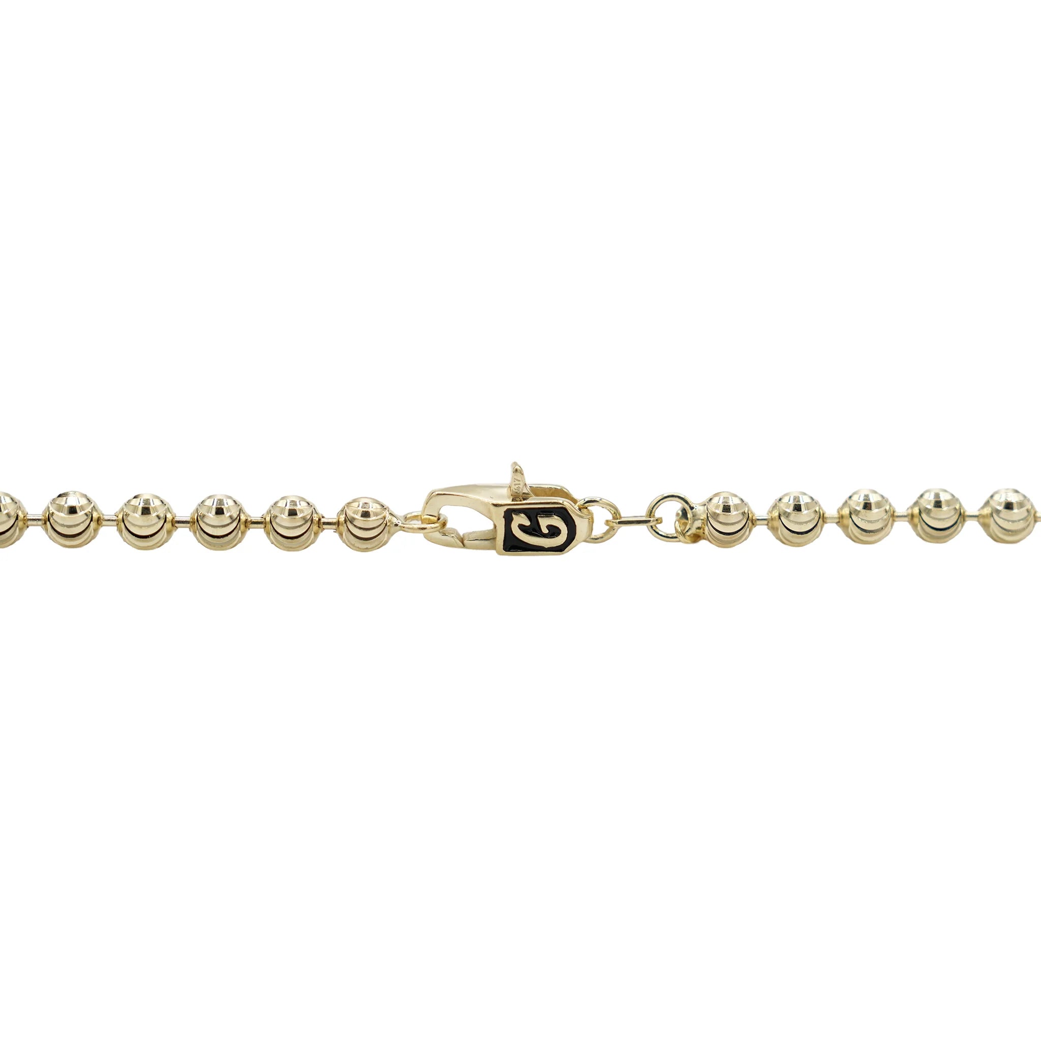 Moon Cut Ball Chain in Solid Gold - 4mm