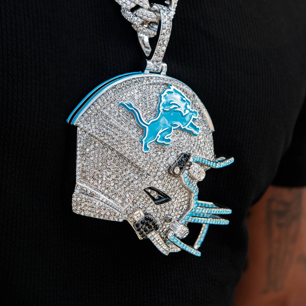 Giant Detroit Lions Official NFL Helmet Pendant