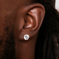 8mm Round Cut Diamond Stud Earrings in Yellow Gold