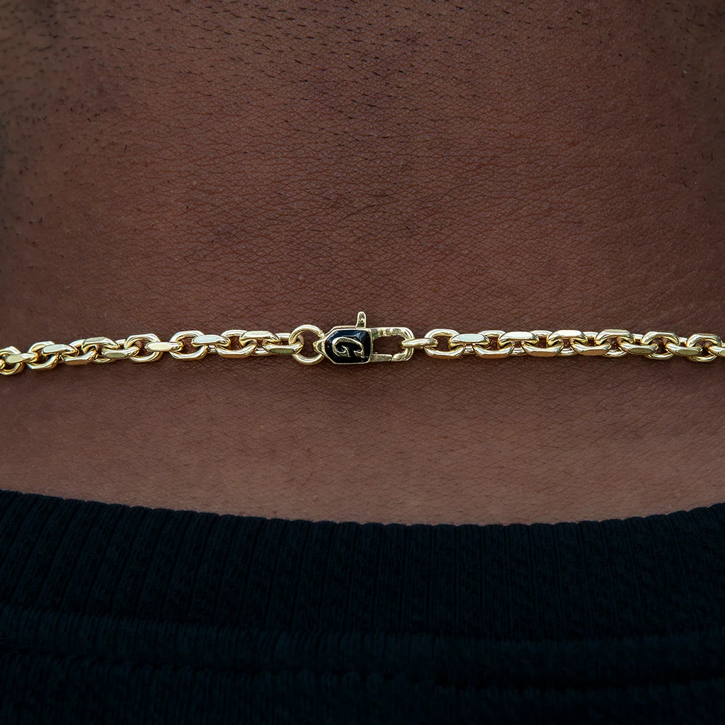 3.6mm Open Box Chain - Yellow Gold