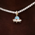 Micro Iced UFO Pendant in Yellow Gold