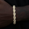 Diamond Rope Cuff Bracelet in Yellow Gold- 10mm