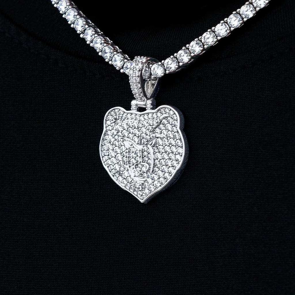 Memphis Grizzlies Official NBA Micro Logo Pendant in White Gold