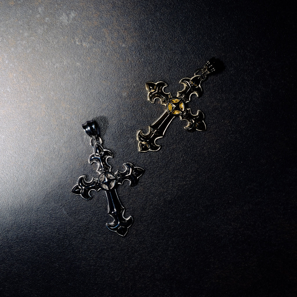 GLD X Bloody Osiris Large Cross Pendant in Solid White Gold