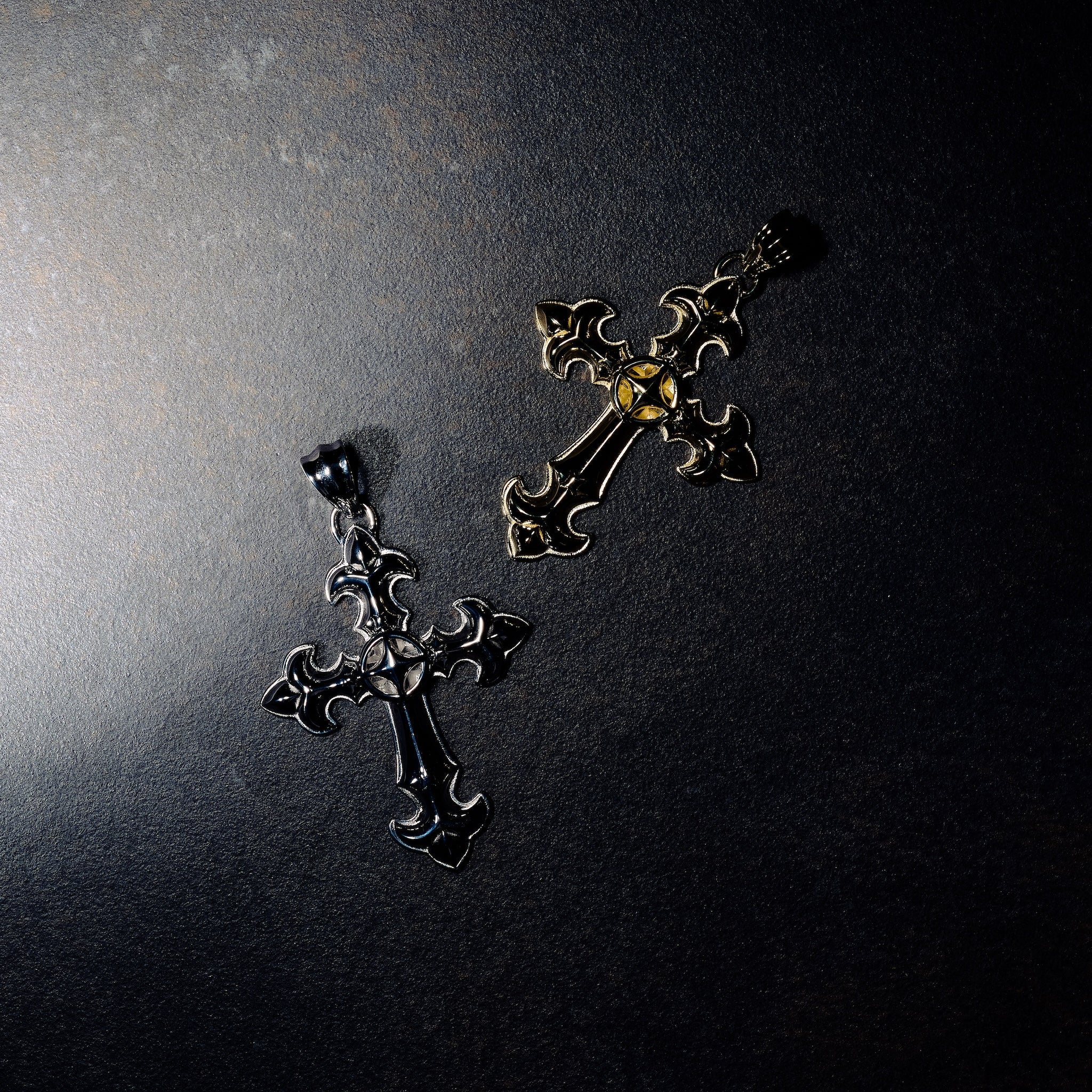 GLD X Bloody Osiris Large Cross Pendant in Solid White Gold