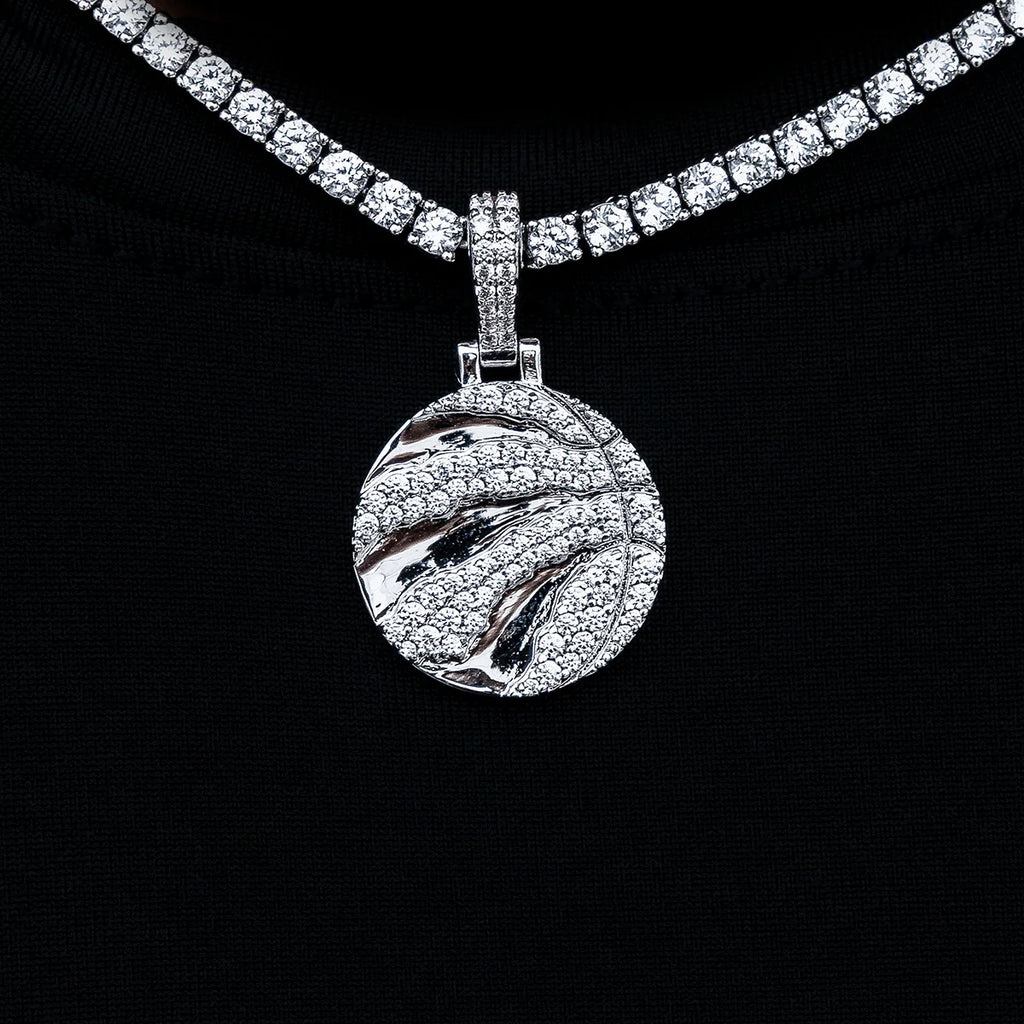 Toronto Raptors Official NBA Micro Logo Pendant in White Gold