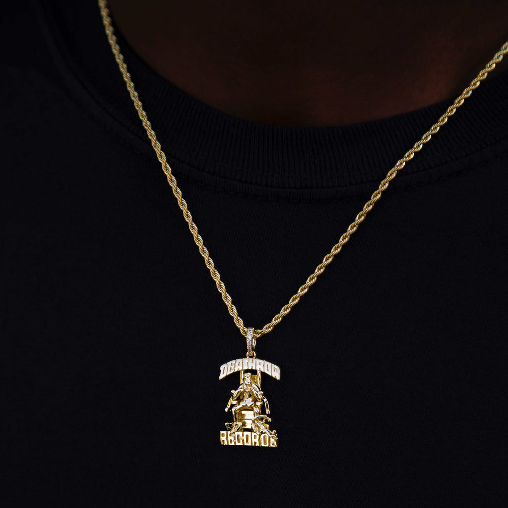 Solid Gold Micro Death Row Pendant-Si Diamonds