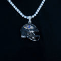 2025 Baltimore Ravens Team Helmet Pendant - White Gold