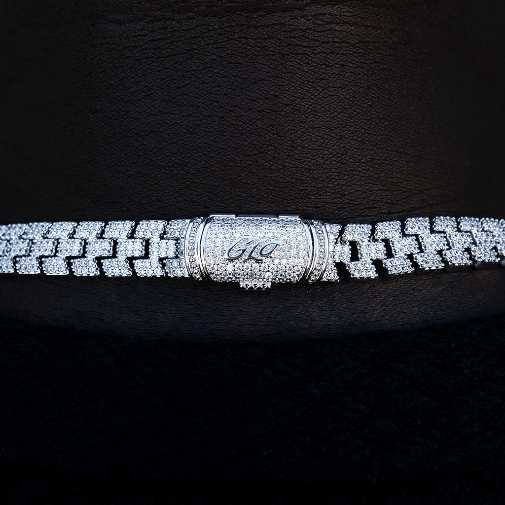 Diamond Spine Chain + Bracelet Bundle in White Gold