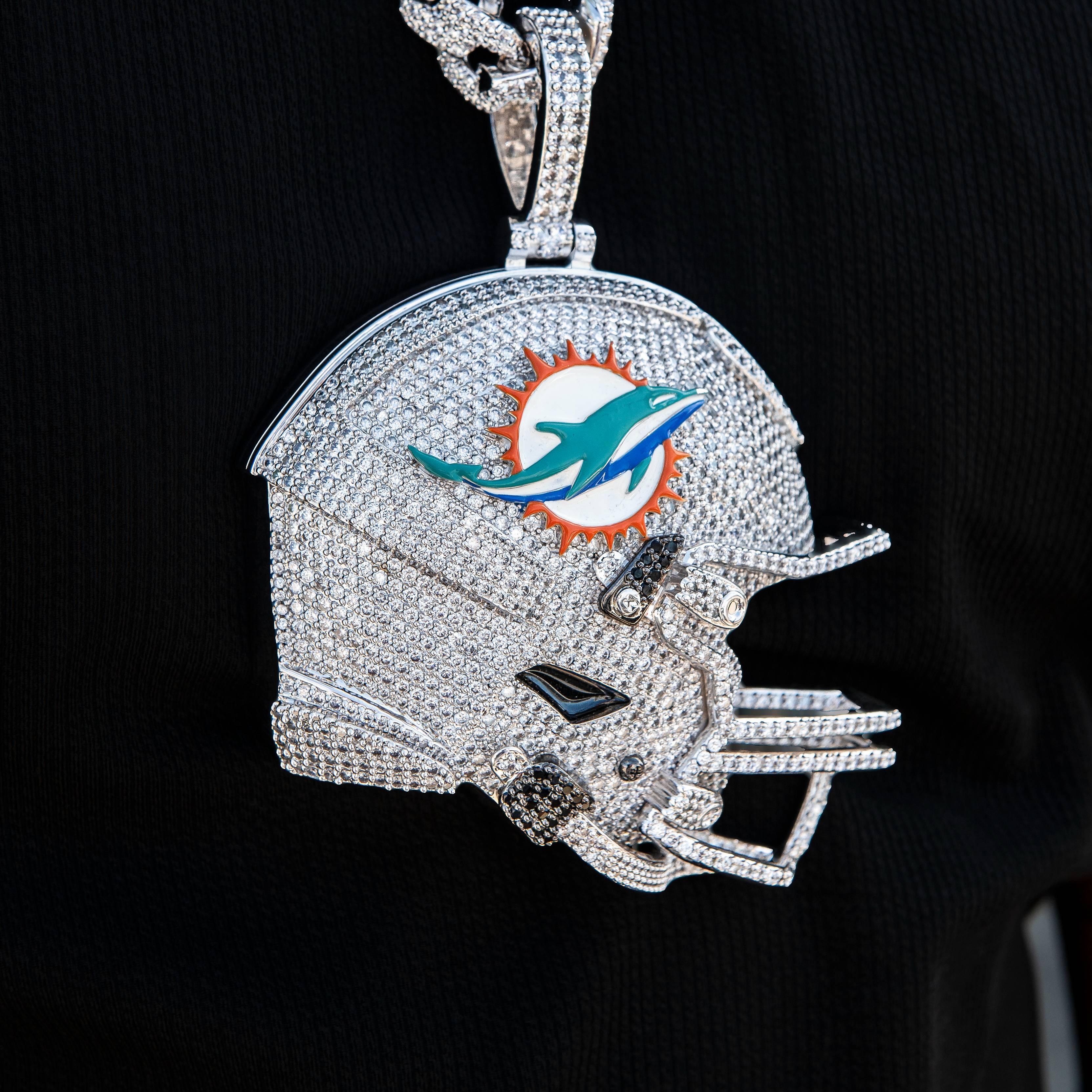 Giant Miami Dolphins Official NFL Helmet Pendant