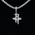 Houston Rockets Official NBA Micro Logo Pendant in White Gold