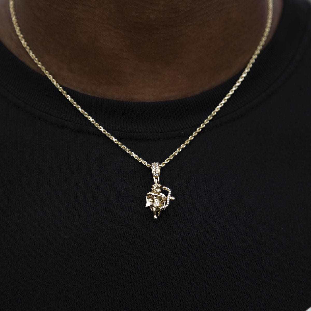 Solid Gold Iced Cupid Pendant-VS Diamonds