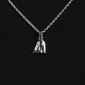 Solid White Gold Micro Ghost Pendant-VS Diamonds