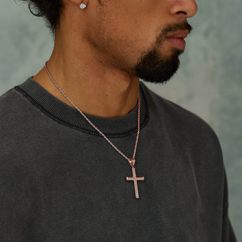 Twisted Rope Pendant in Rose Gold