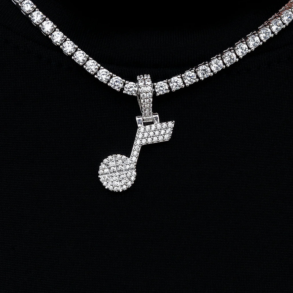 Utah Jazz Official NBA Micro Logo Pendant in White Gold