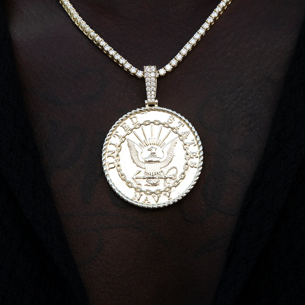 U.S. Navy Pendant in Yellow Gold