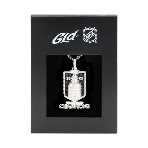 2025 Stanley Cup Official NHL Championship Pendant with 20" Rope Chain in White Gold