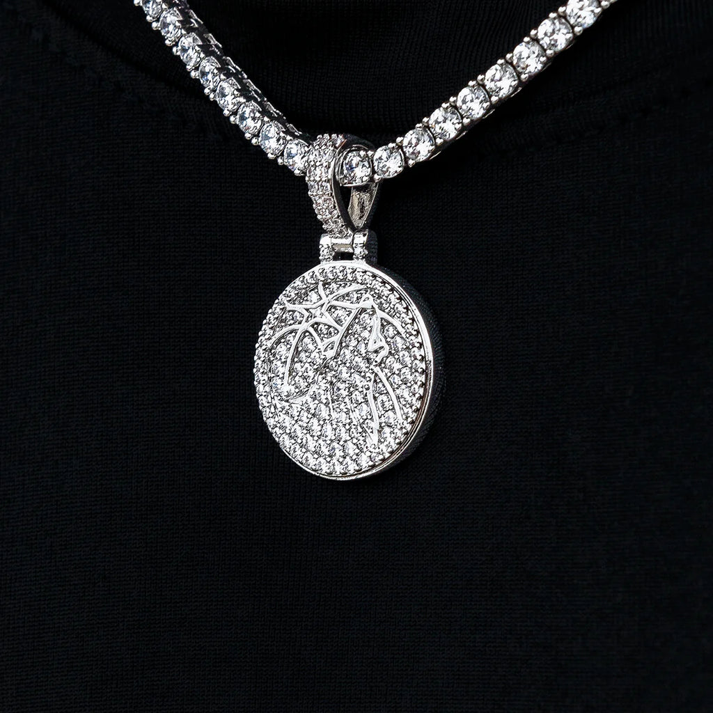 Minnesota Timberwolves Official NBA Micro Logo Pendant in White Gold