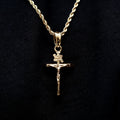 Crucifix Pendant + 2MM Rope Chain Bundle in Yellow Gold