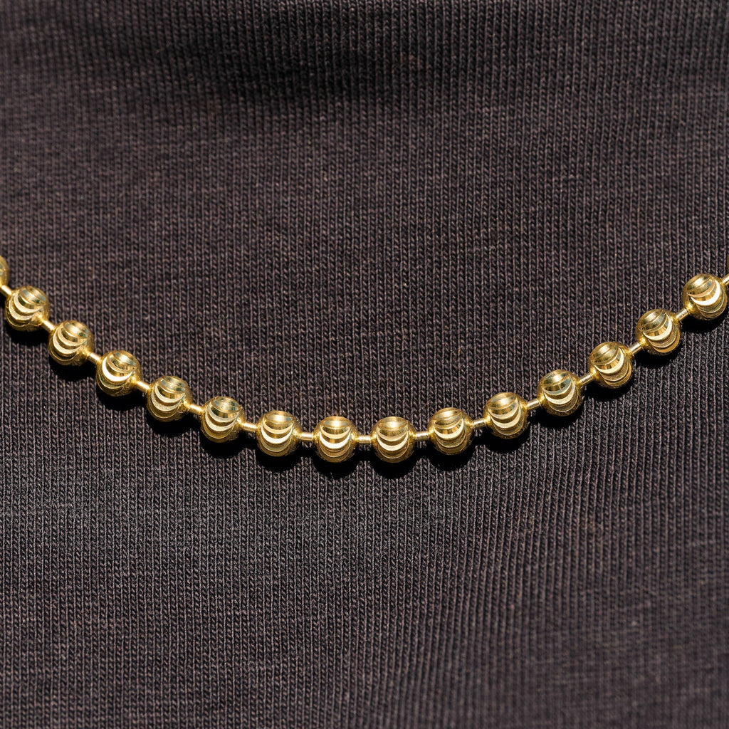 Moon Cut Ball Chain in Solid Gold - 4mm