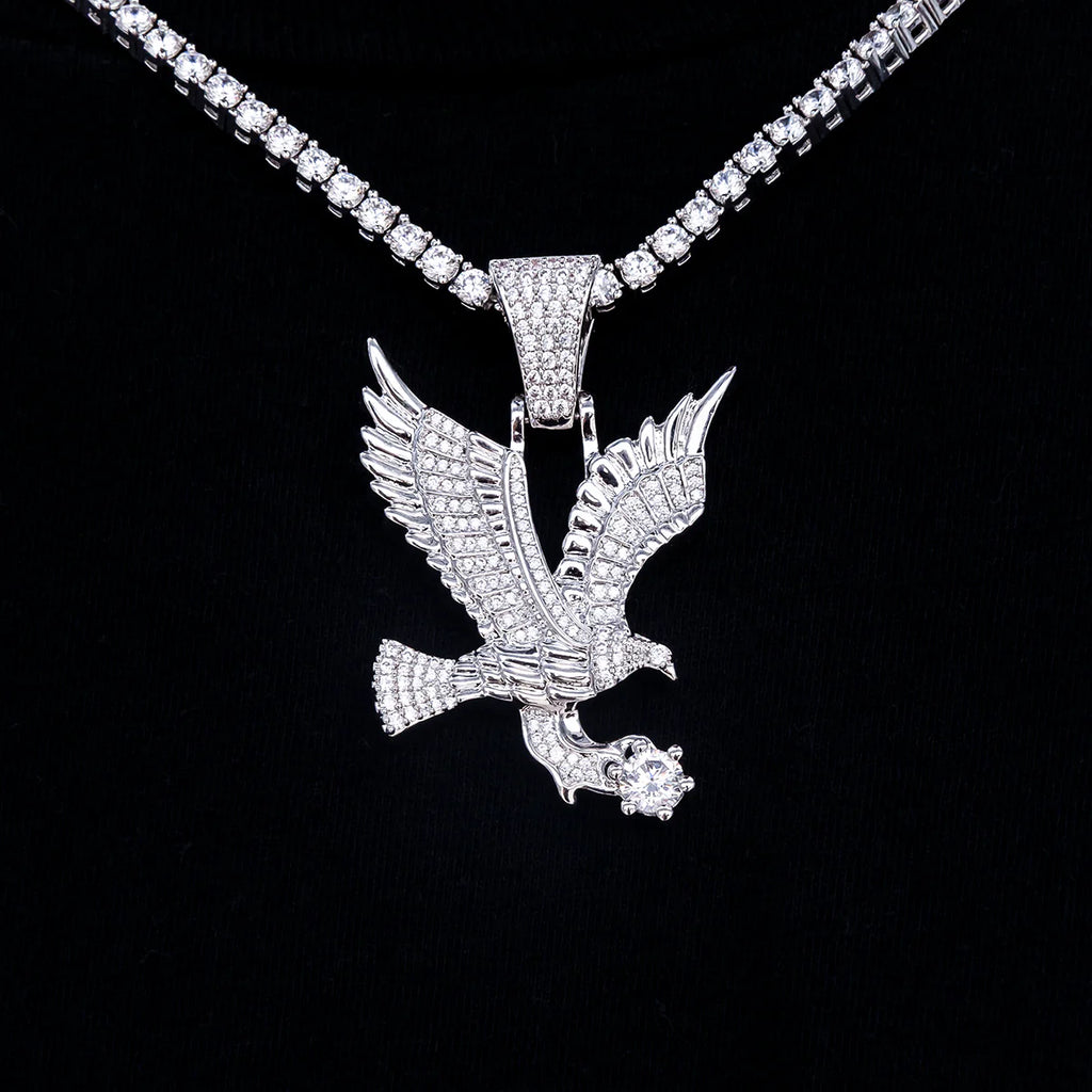 GLD Eagle Pendant in White Gold