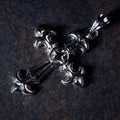 GLD X Bloody Osiris Large Cross Pendant in White Gold Vermeil