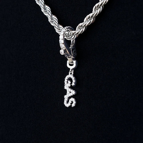"Gas" Clip On Pendant in White Gold