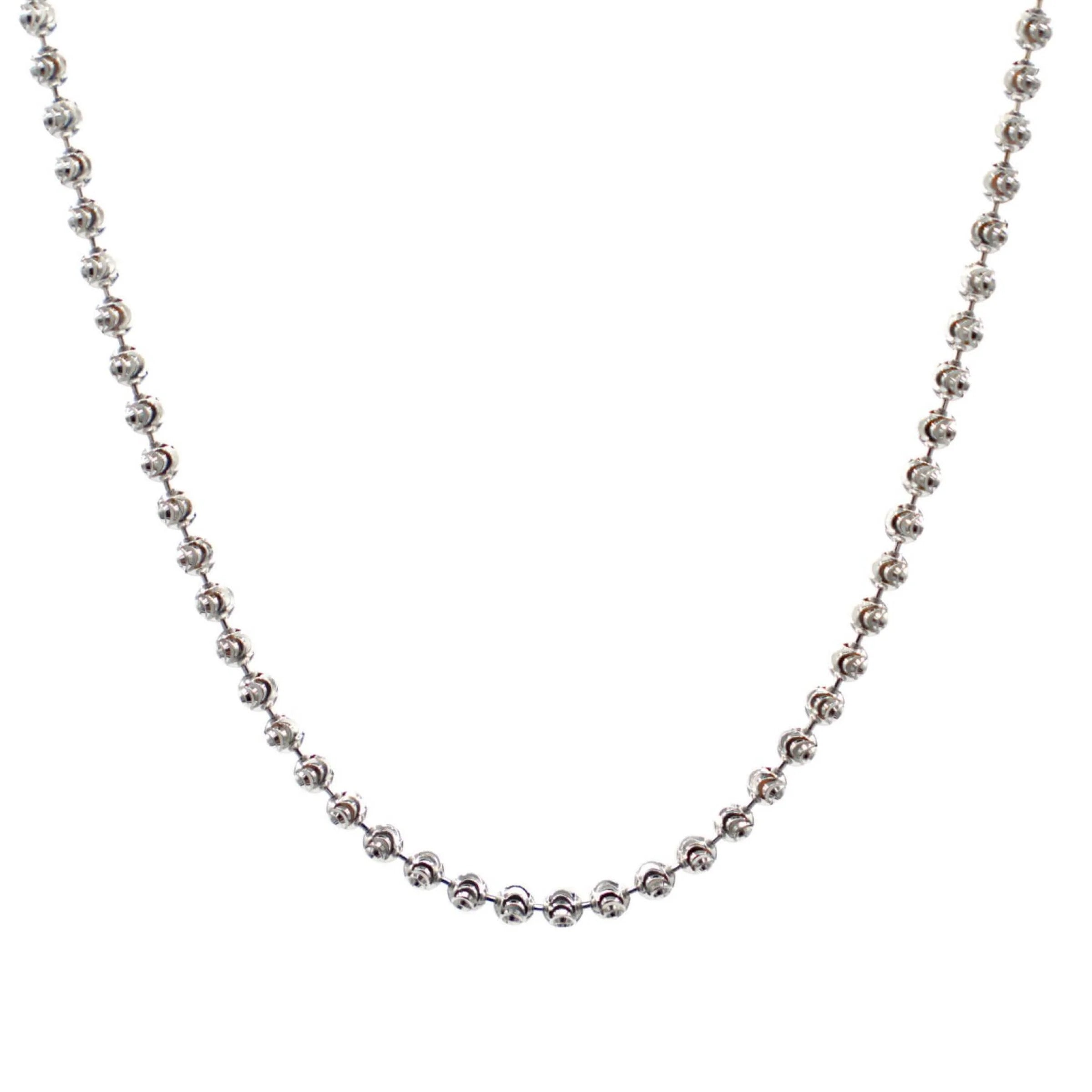 Moon Cut Ball Chain in Sterling Silver - 2mm