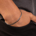 Figaro Bracelet in White Gold - 4mm
