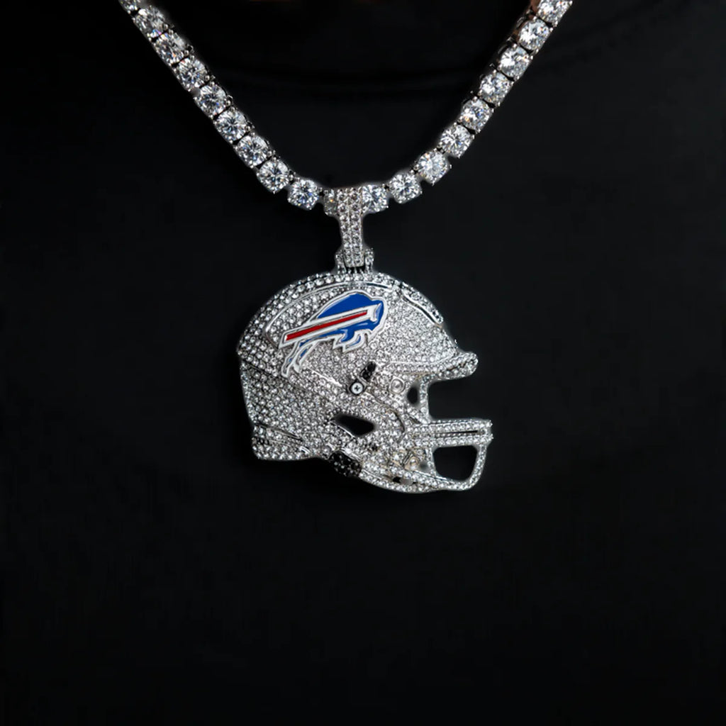2025 Buffalo Bills Team Helmet Pendant - White Gold
