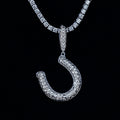 Simple Horseshoe Pendant in White Gold