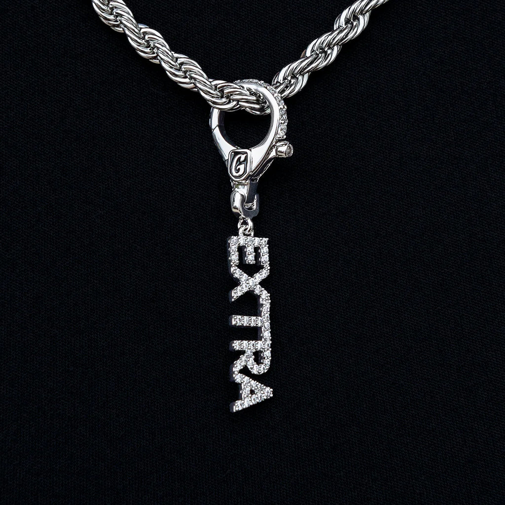 "Extra" Clip On Pendant in White Gold