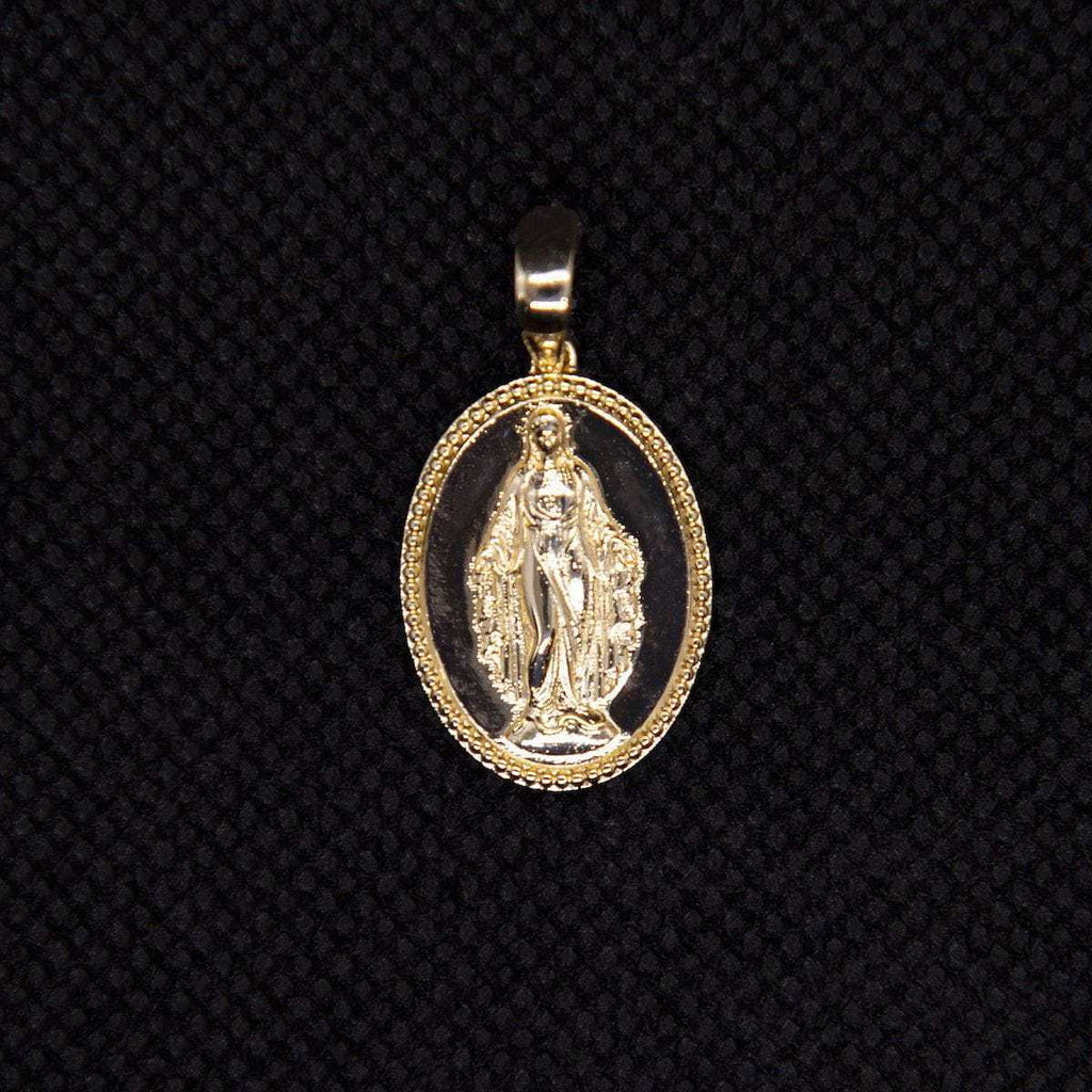 Solid Gold Micro Lady of Guadalupe Pendant