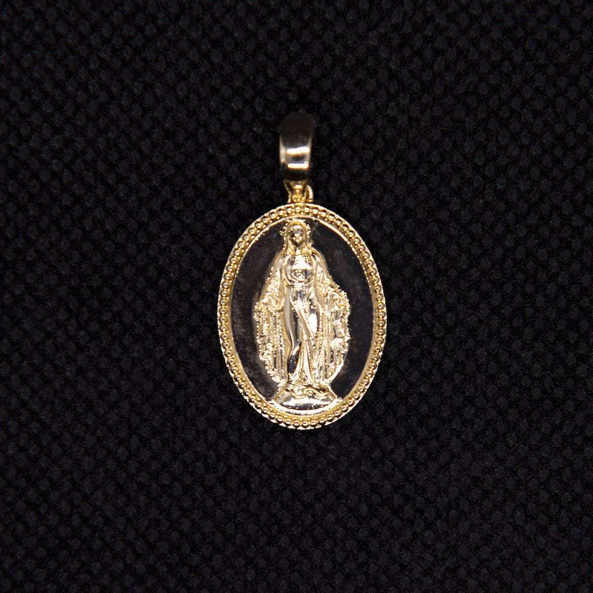 Solid Gold Micro Lady of Guadalupe Pendant