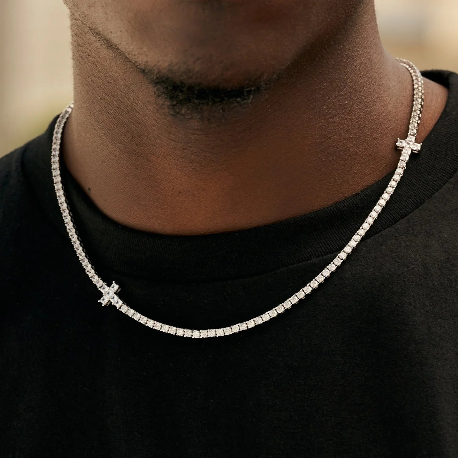 3MM Diamond Cross Tennis Chain