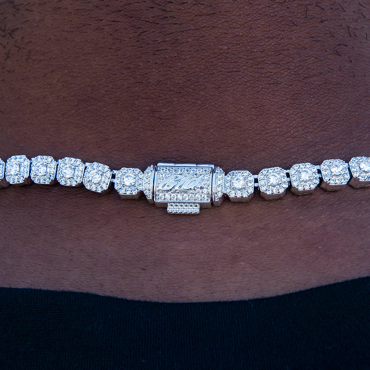 Micro Clustered Tennis Chain in White Gold - 6mm