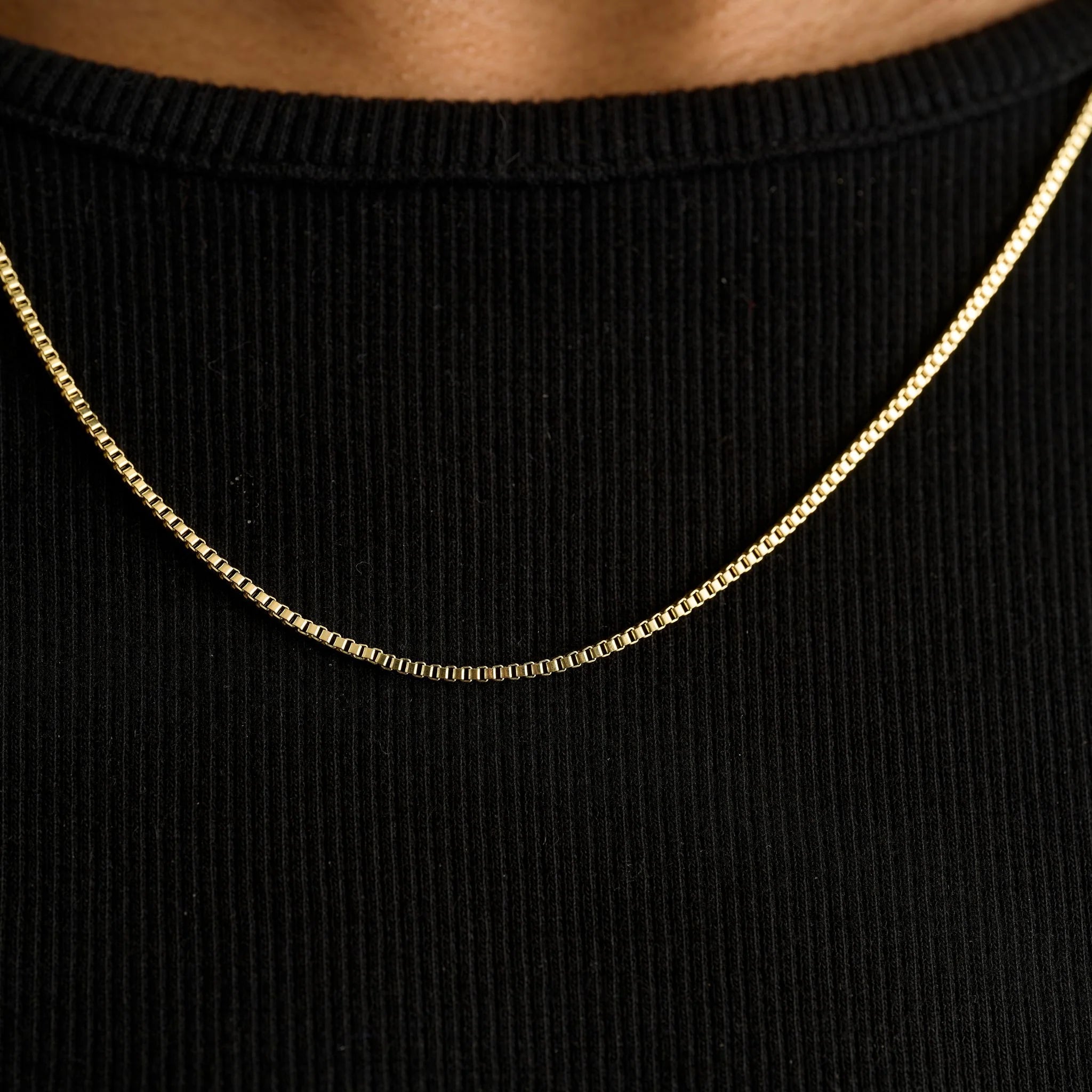 Micro Box Chain in Yellow Gold - 1.5mm