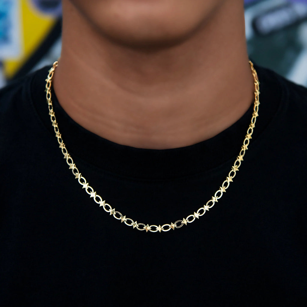 Star Cable Link Chain in Yellow Gold