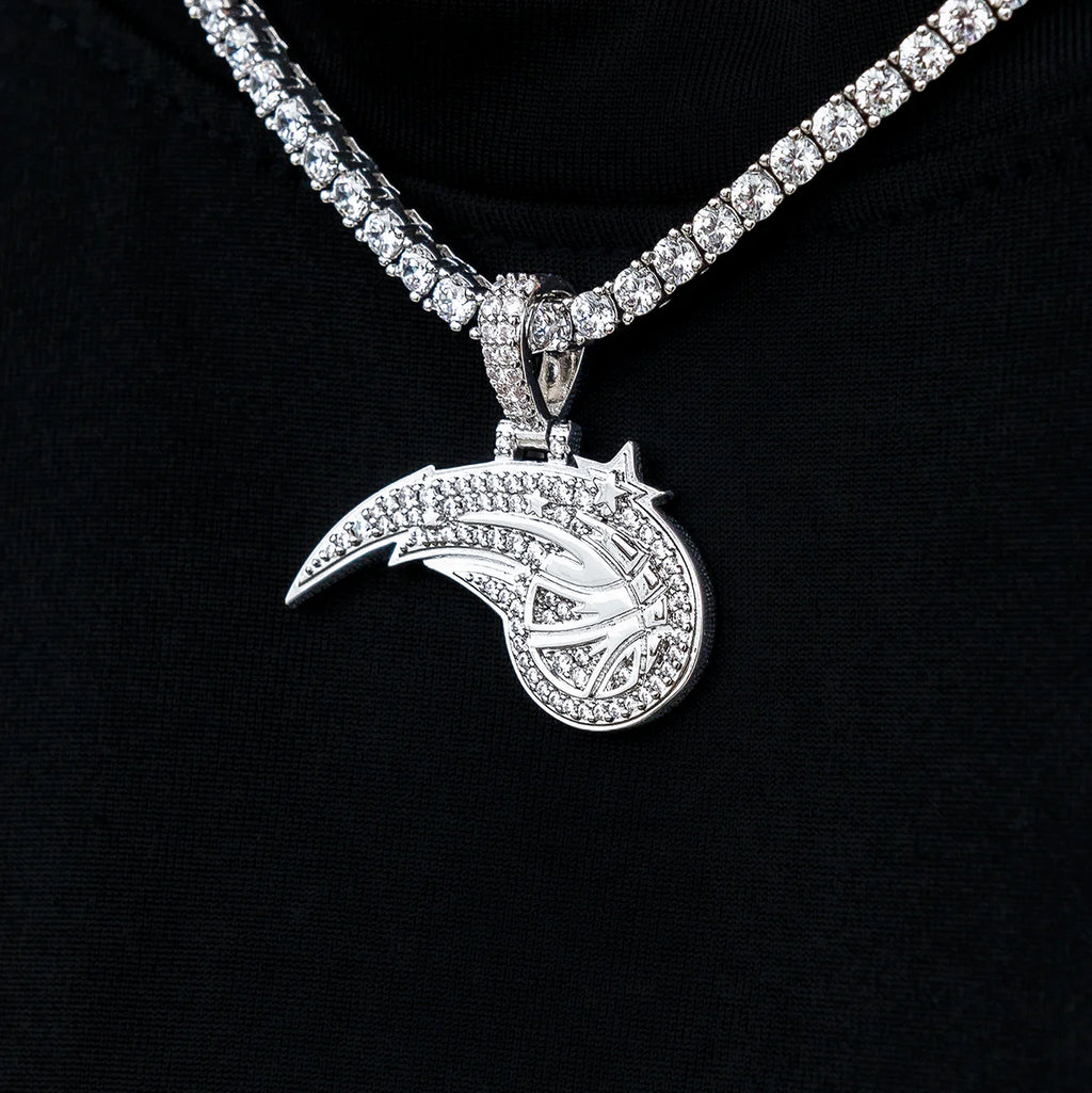 Orlando Magic Official NBA Micro Logo Pendant in White Gold