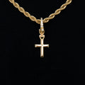 Simple Cross Clip On Pendant in Yellow Gold